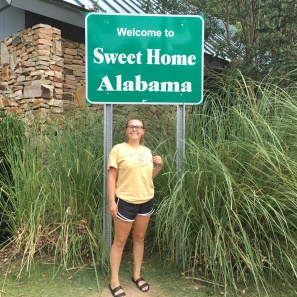 Day 1 July 9th 2016 Alabama State Sign Becca Posing
